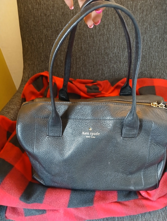 kate spade Handbags - Kate Spade Black Pebbled Leather Satchel with Gold Hardware